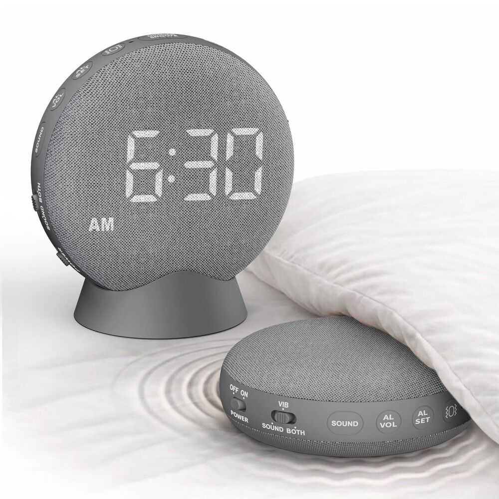 SolaceRise Extra Loud Alarm Clock Vibrating Bed Shaker for Heavy Sleepers
